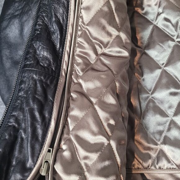 Vtg Wilson Leather Mens Size L Thinsulate lined biker Bomber Jacket Y2K - Picture 12 of 12